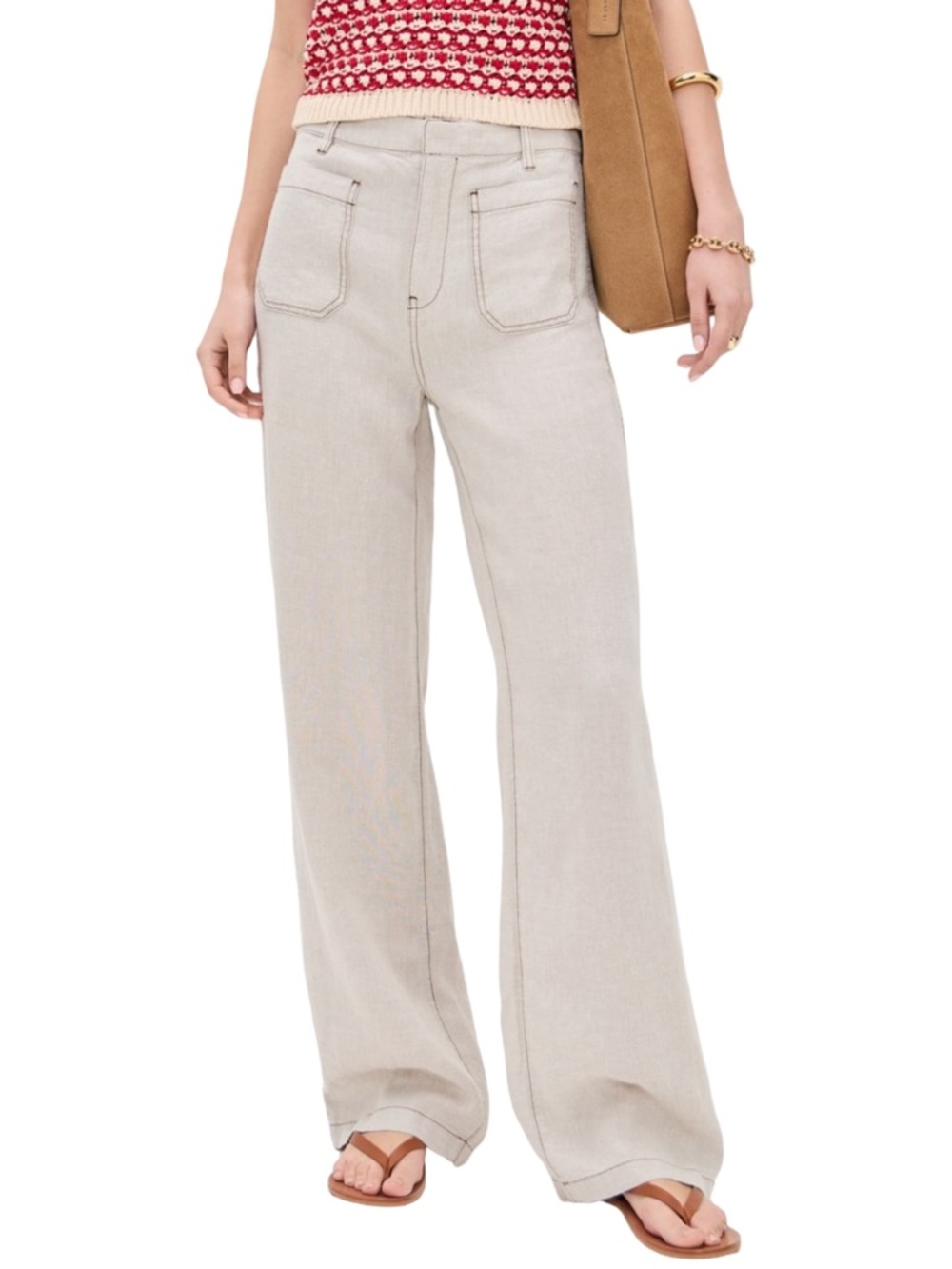 Madewell 100% Linen Lightweight Wide Leg Pants Oat Size 0 Coastal Minimalist